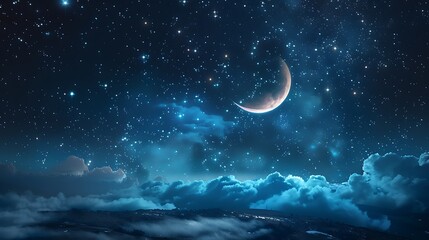 Laylat al qadr background with deep night sky gradient soft stars