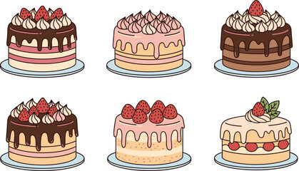 Set of Realistic Pencils. Vector Illustration of Wooden Pencils in Outline, Solid, and Colorful Styles.