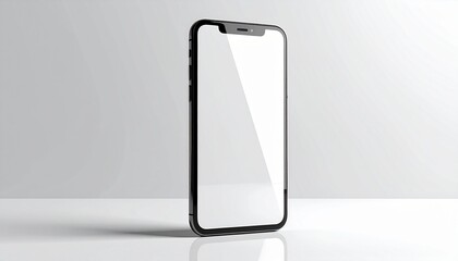 Rows of glowing smartphones stand upright on reflective surface, radiating white light in dark ambiance.