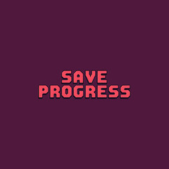 Pixel Art 'Save Progress' Text | Retro Gaming Design Element