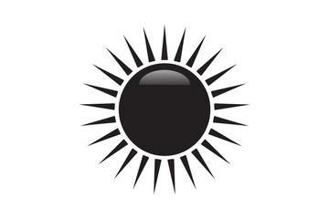 Black sun symbol with rays
