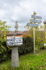 French road signs directing travel through Cote d'Or