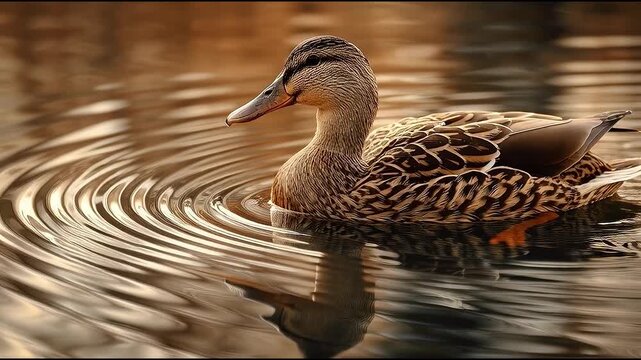 Mallard Duck Swimming in Water
