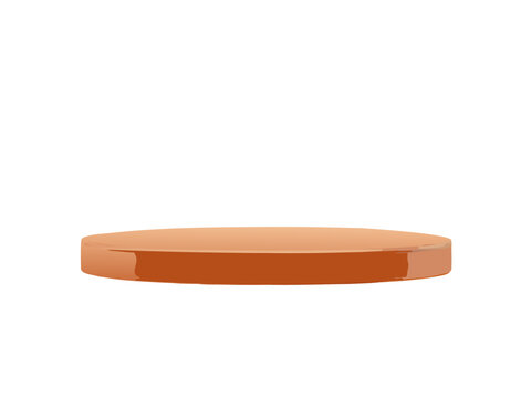 A simple illustration of a terracotta colored circular platform or stage