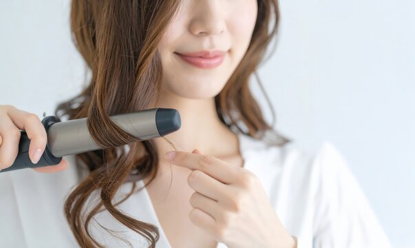 ヘアアイロンで巻く