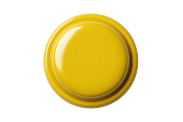 Glossy yellow disk with concentric rings, centered, atop black