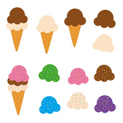 set of ice cream cone