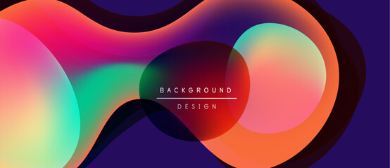 Abstract fluid shapes, vibrant colors blend. Modern design, gradient effect, dynamic composition. Background element for digital projects.