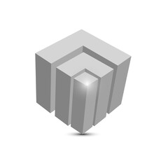 3d cube on white background