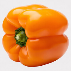 Fresh Orange Bell Pepper Isolated on White Background