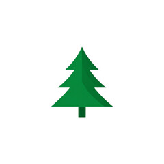 Fototapeta premium Simple Green Christmas Tree Icon