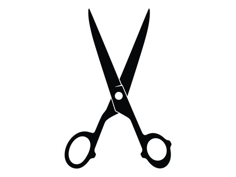 Black scissors icon cutting tool