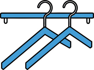 Obraz premium closet rod blue icon vector on transparent background