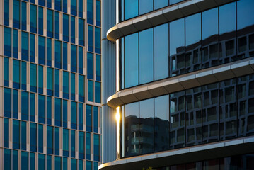 Modern office buildings closeup