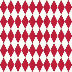 Harlequin geometric seamless pattern. Circus and carnival aesthetic vector background. Checkered diamond plaid vintage wallpaper. Holiday and celebration allover print for fabric, paper, package © Evgeniya Khudyakova