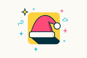 vector illustration of Santa Claus ' hat