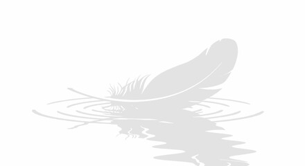Obraz premium Elegant feather resting gently on water surface creating ripples of tranquility and serenity