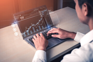 High-tech data visualization dashboard for analytics and performance tracking, including data visualization, trend, data report, and data chart. Vouch