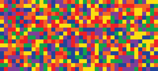 Colorful mosaic of small squares abstract pixel art pattern for digital backgrounds and graphic design elements vibrant and playful EPS vector