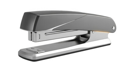 Modern gray and silver stapler for efficient paper fastening in an office environment
