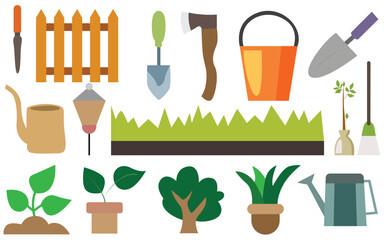 Minimal Thin Line Gardening Icons Set, Outline Web Symbol Collection, Simple Vector Illustration
