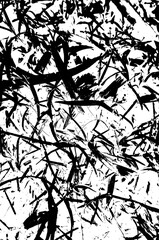 Abstract Black and White Grunge Texture with Chaotic Overlapping Lines and Artistic Brush Strokes Overlay