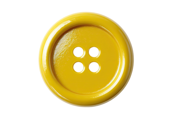 A sunny yellow button with four holes, center-focused