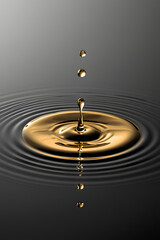 AI Image Of Golden Water Droplet