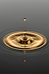 AI Image Of Golden Water Droplet