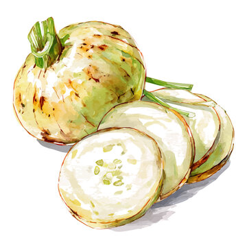 A watercolor painting of Oleaster Slices, vector illustration on white background.