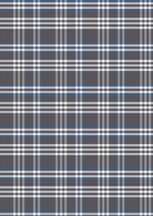 Blue plaid fabric texture design featuring seamless geometric gingham check lines and tartan material