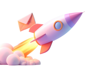 Colorful rocket launch