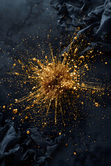AI Image Of Golden Dust In Black Void