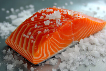 Close-up of sushi salmon fish, Japanese sushi collection. Sashimi sushi set with chopsticks and soy