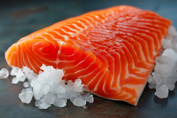 Close-up of sushi salmon fish, Japanese sushi collection. Sashimi sushi set with chopsticks and soy