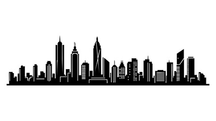 Obraz premium Modern city skyline panorama building silhouette vector 