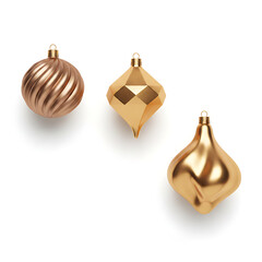 Assortment of Shiny Modern Golden Christmas Decorations