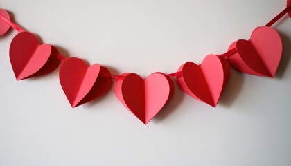 Red Paper Heart Garland