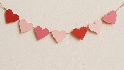 Heart Garland in Soft Hues