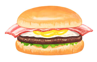 ベーコンエッグバーガーのイラスト