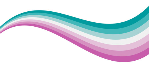 Wavy striped shape with gradient colors on white background.Vector illustration.