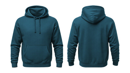 Bottle Green Hoodie Mockup Front and Back Isolated on White Background © Drip