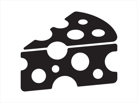 Cheese Slice icon, Cheese Slice silhouette, piece slice cheese icon for menu, design restaurant, cafe , vector illustration .