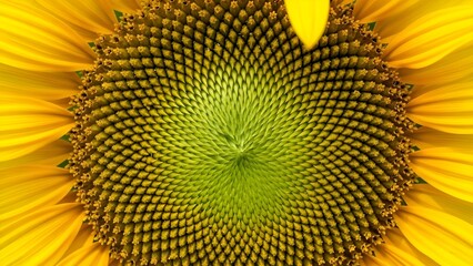 Patrones de proporci&oacute;n &aacute;urea en la naturaleza con semillas de girasol, Fibonacci, proporci&oacute;n &aacute;urea, naturaleza, girasoles, semillas, espiral, matem&aacute;ticas