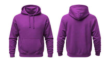 Pink Hoodie Mockup Front and Back Isolated on White Background