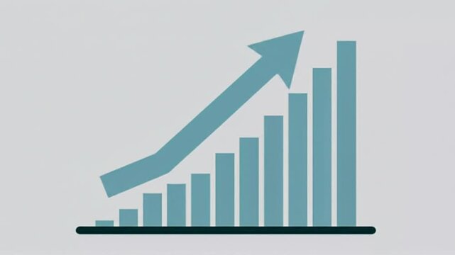 A stylized graph illustrating a significant upward trend in data, symbolizing growth and success in a business environment, with a clean and modern aesthetic