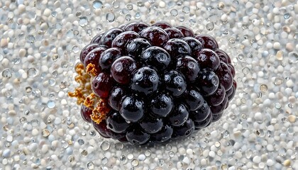 For your PNG needs, a single fresh, ripe, dark, delicious blackberry fruit is perfectly isolated on a clear background.