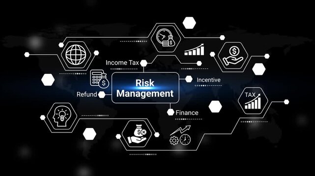 a visual representation of global financial concepts including income tax risk management finance refund and incentive schemes depicted on a world map background high quality professional
