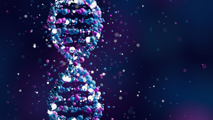 DNA molecule structure genetic helix biology cell medical science gene abstract background. 3d rendering.