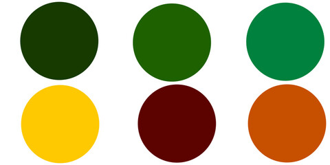 Christmas themed color palette with orange, green, brown and yellow 